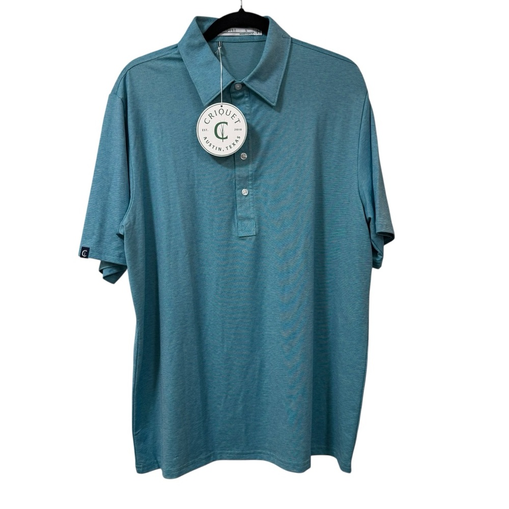 Criquet Men's performance golf polo shirt Pima cotton stretch LARGE NWT